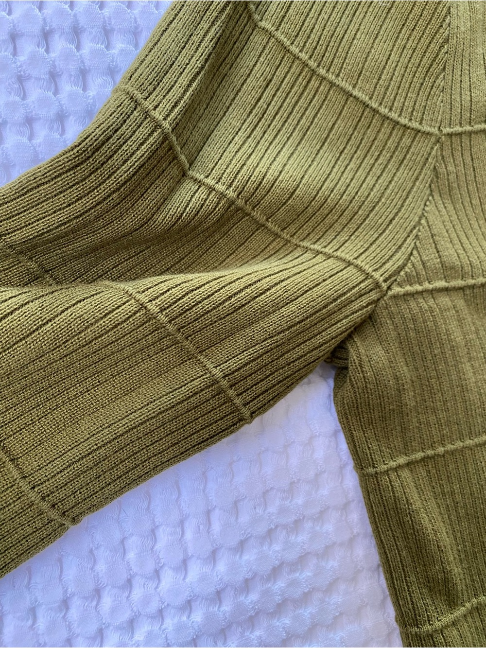 Cabi Exec Cardigan #4470 Olive Green Ribbed Button-Up Cardigan - Picture 6 of 14